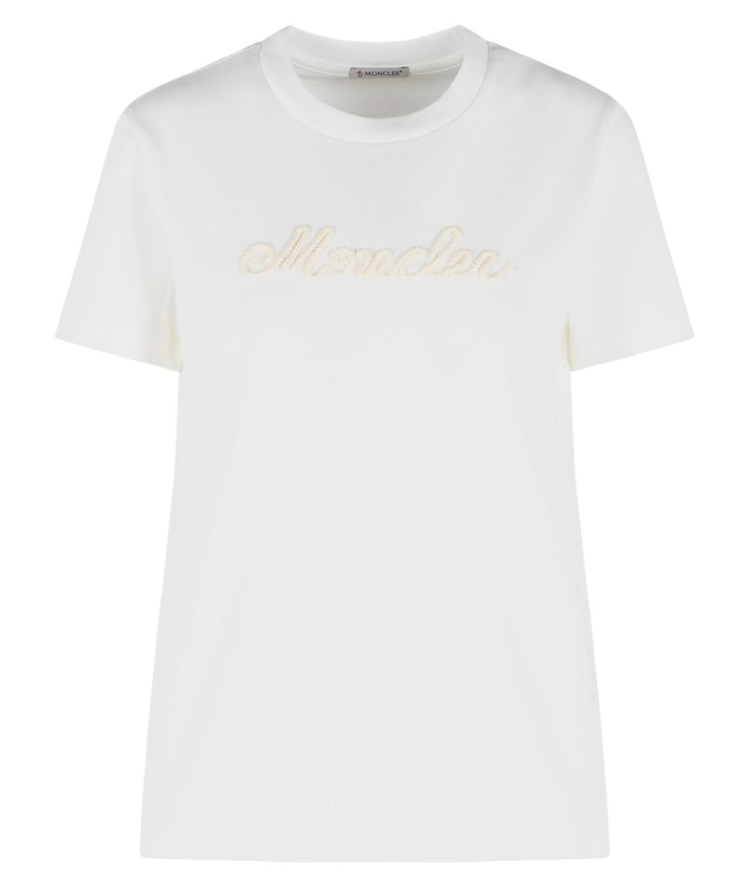 MONCLER Бежевая хлопковая футболка, фото 1
