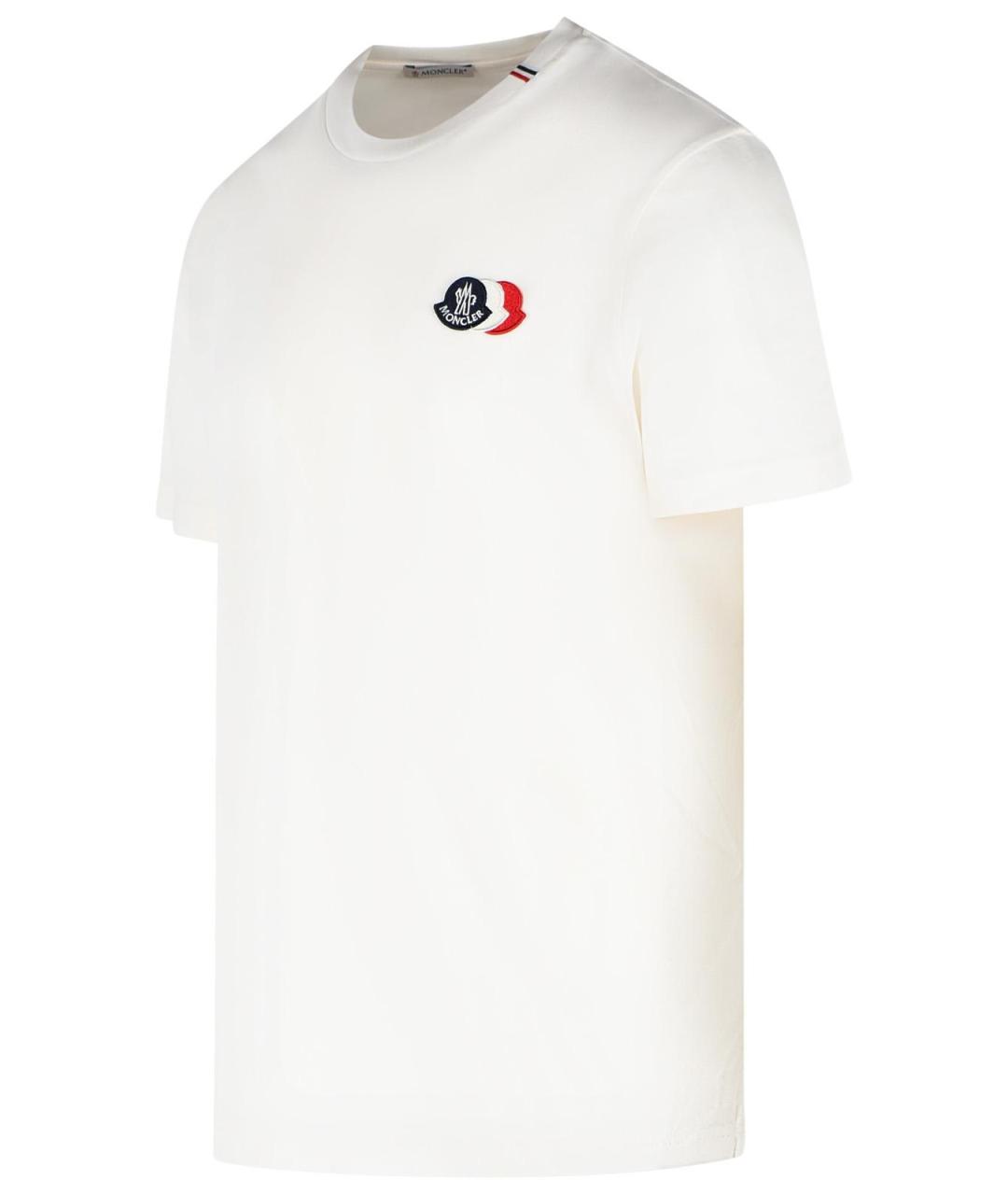 MONCLER Белая хлопковая футболка, фото 2