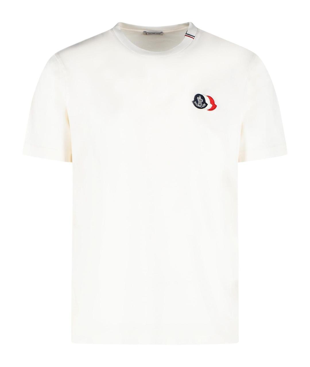 MONCLER Белая хлопковая футболка, фото 1