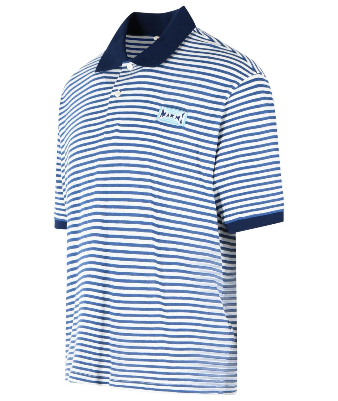 MARNI Голубое поло с коротким рукавом, фото 2