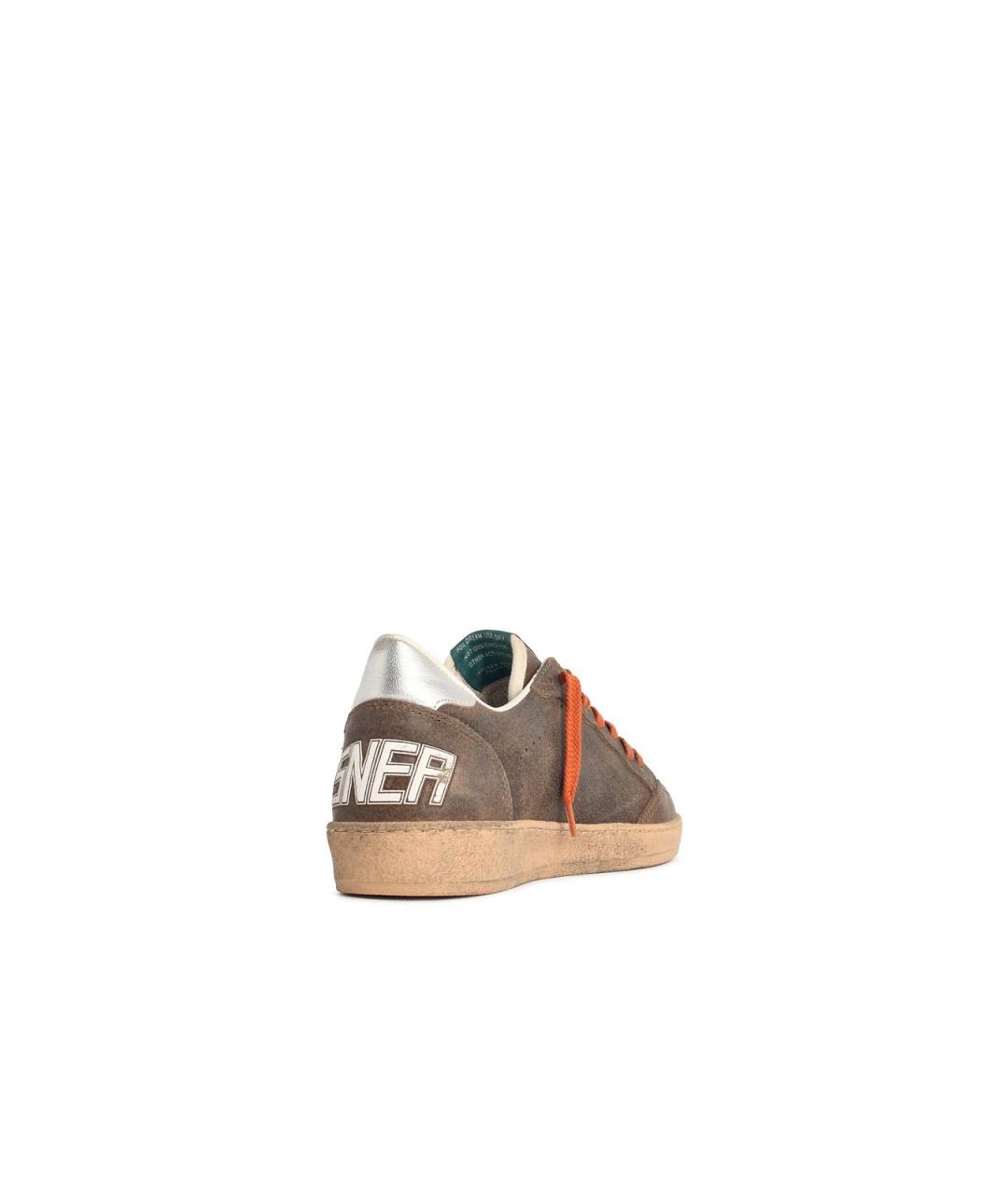 GOLDEN GOOSE DELUXE BRAND Коричневые кожаные низкие кроссовки / кеды, фото 3