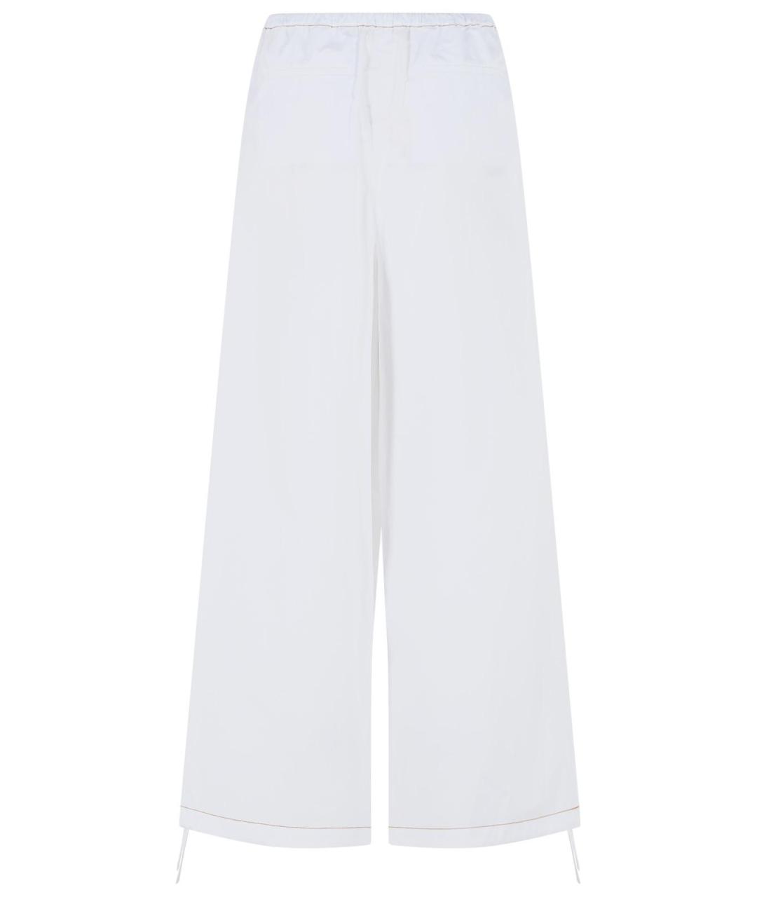 MARNI Белые хлопковые прямые брюки, фото 3