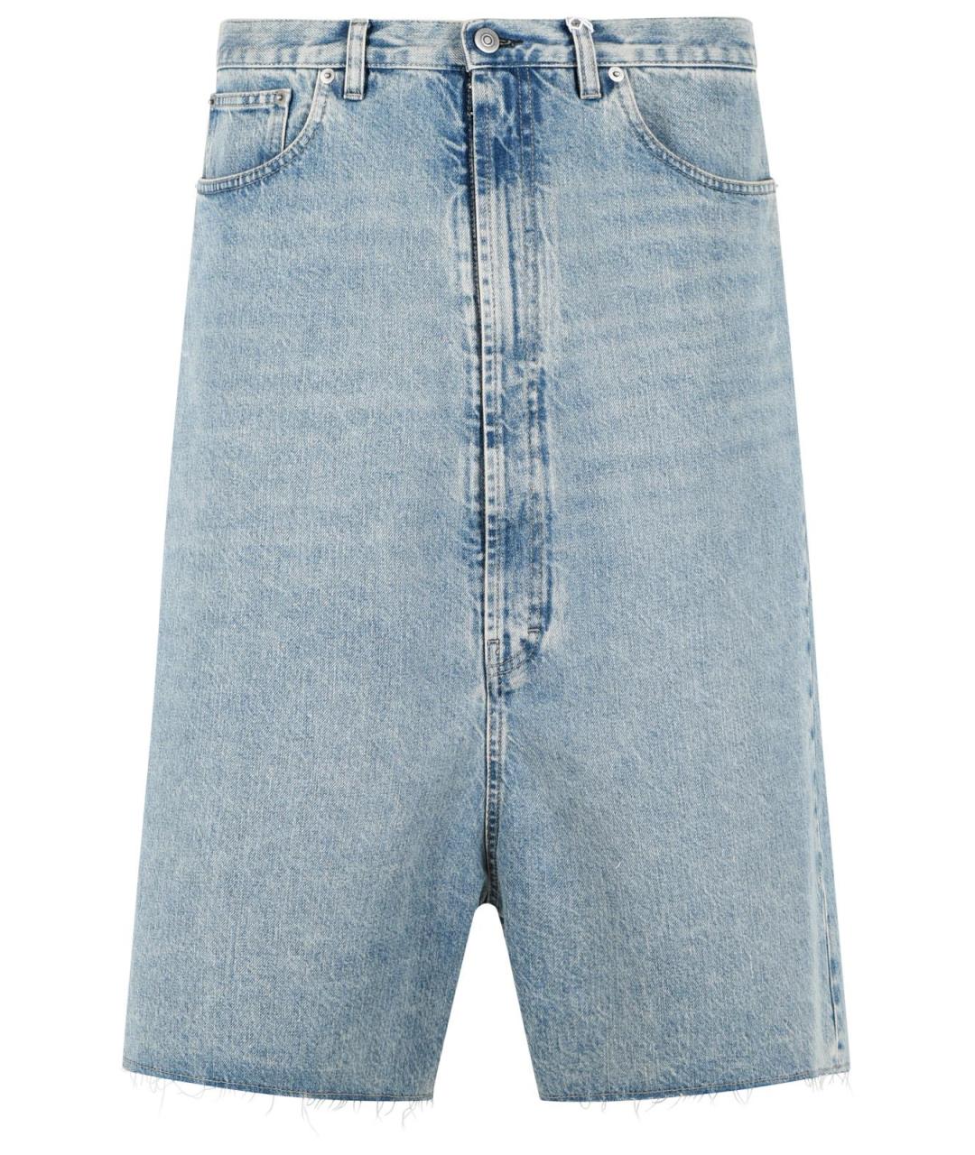 MAISON MARGIELA Голубые хлопковые шорты, фото 1