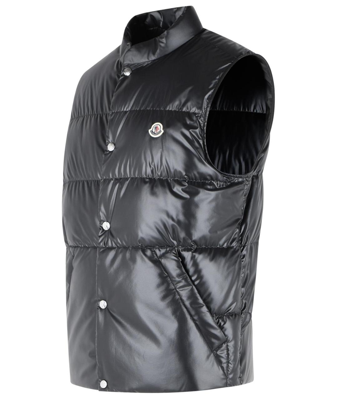 MONCLER Черный полиэстеровый жилет, фото 2