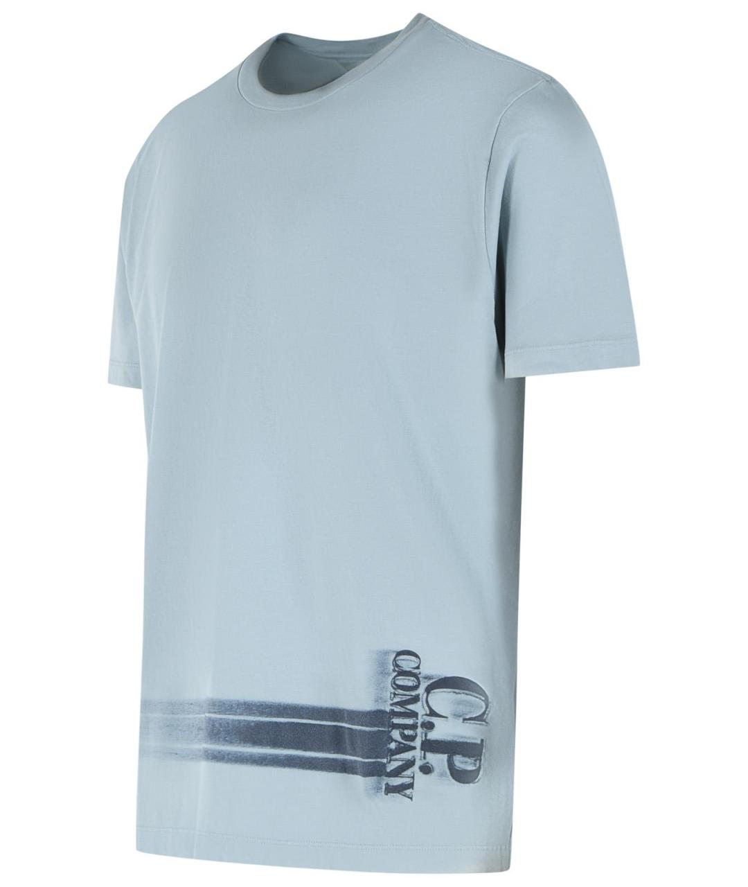 CP COMPANY Голубая хлопковая футболка, фото 2