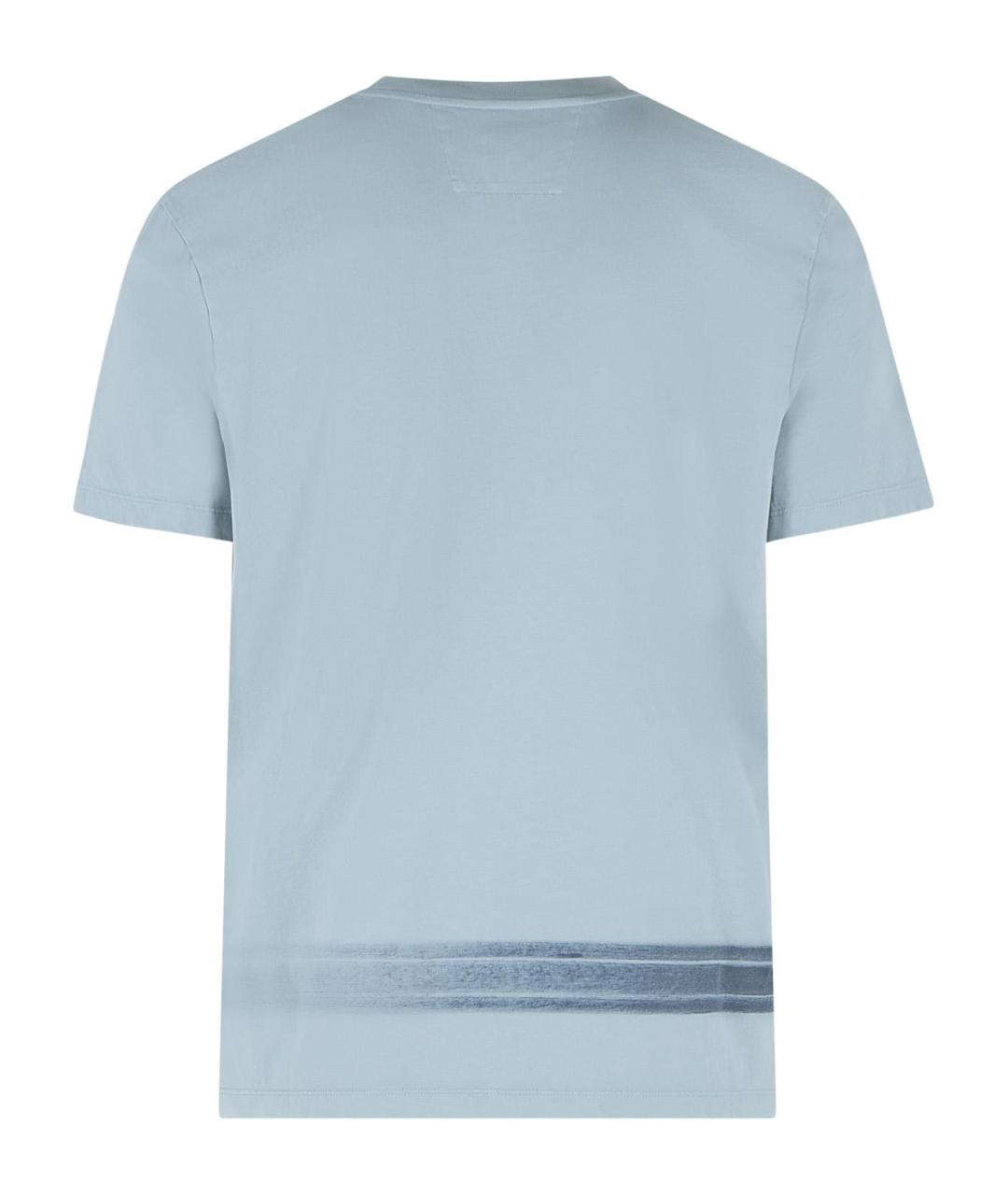 CP COMPANY Голубая хлопковая футболка, фото 3