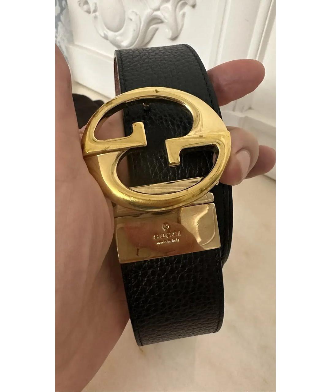 GUCCI Черный кожаный ремень, фото 2