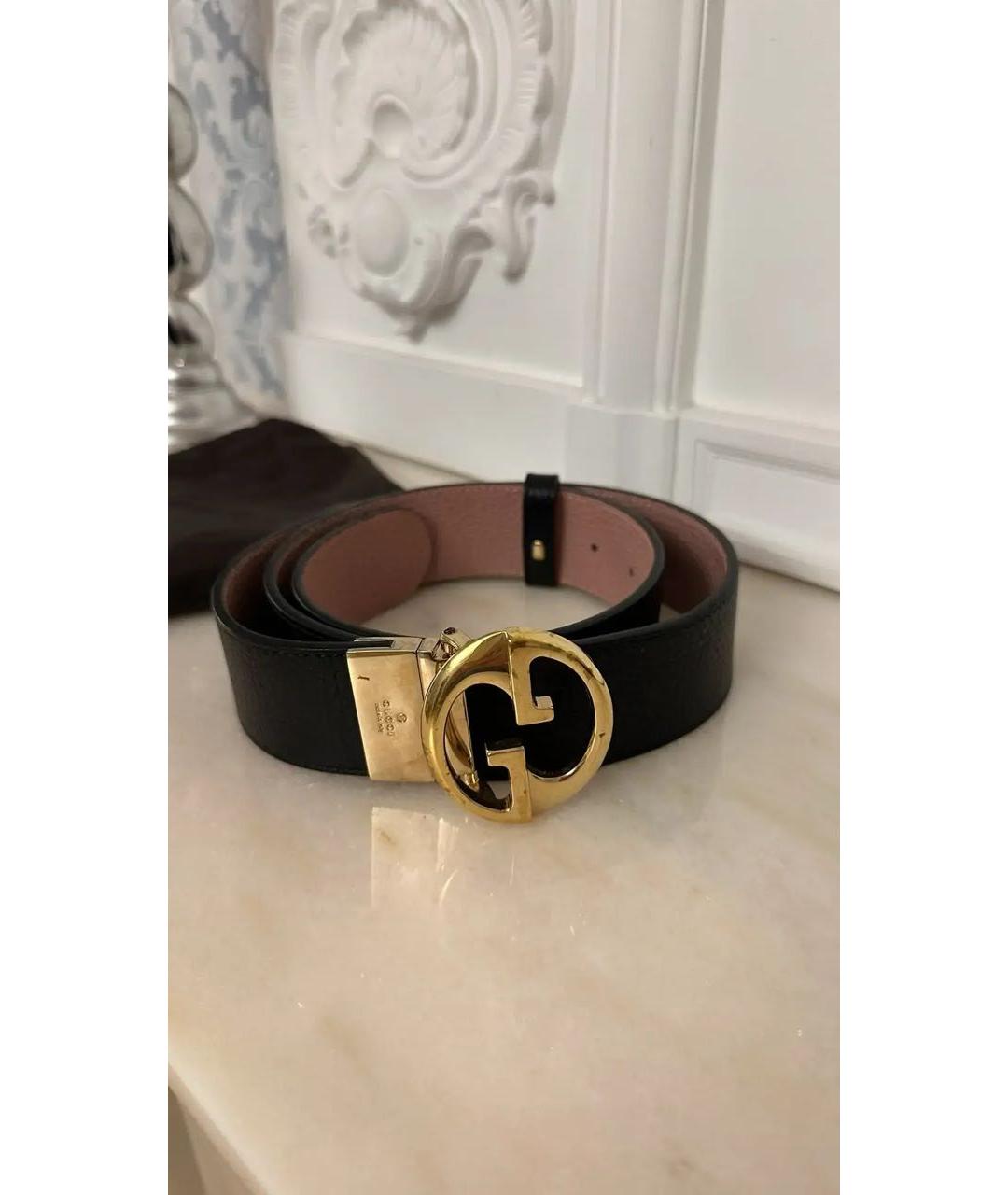 GUCCI Черный кожаный ремень, фото 4