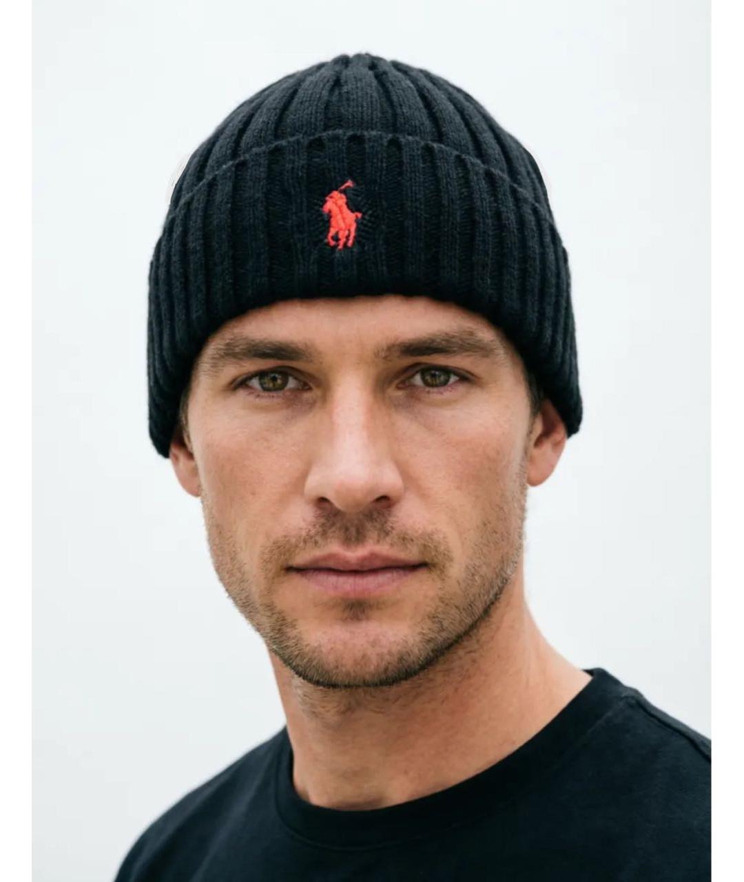 POLO RALPH LAUREN Черная шерстяная шапка, фото 6