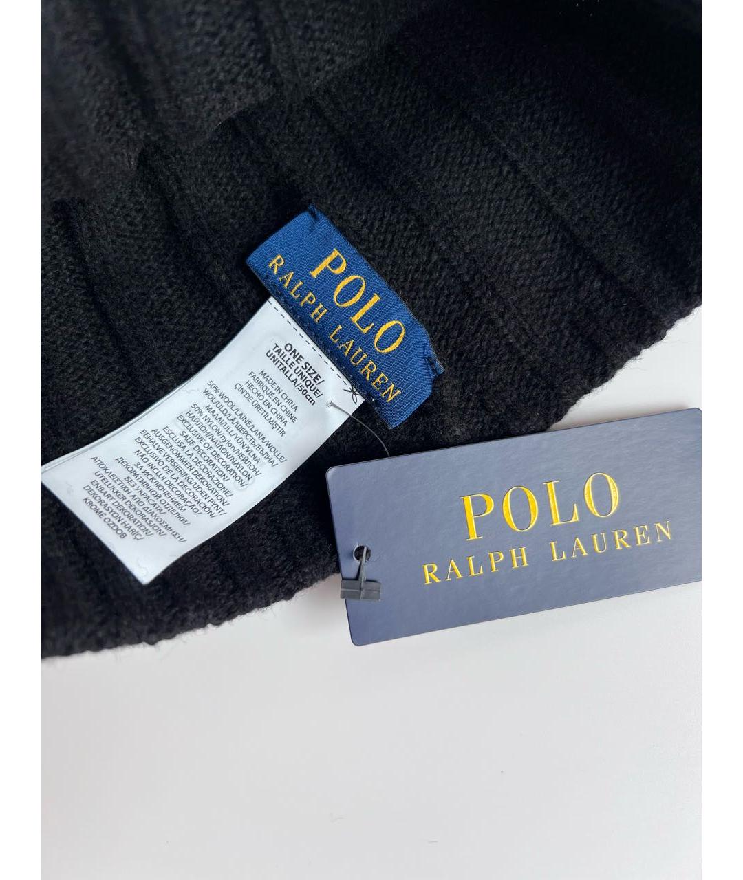 POLO RALPH LAUREN Черная шерстяная шапка, фото 5