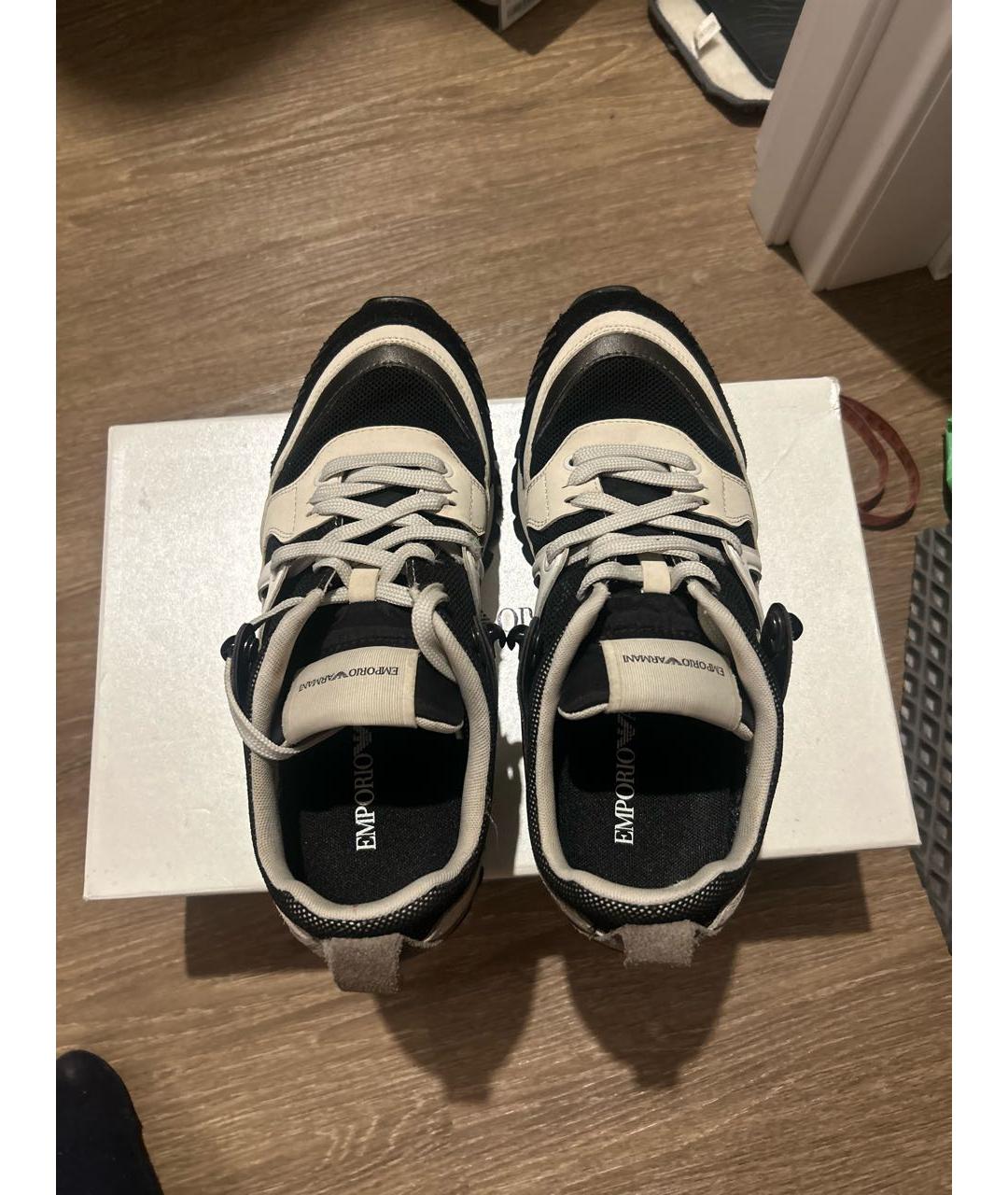 EMPORIO ARMANI Мульти текстильные низкие кроссовки / кеды, фото 3