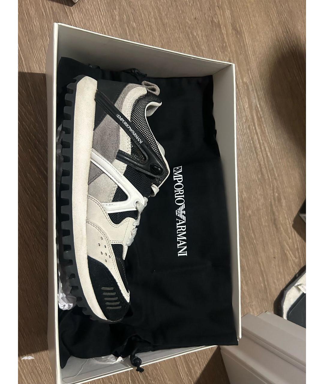 EMPORIO ARMANI Мульти текстильные низкие кроссовки / кеды, фото 8