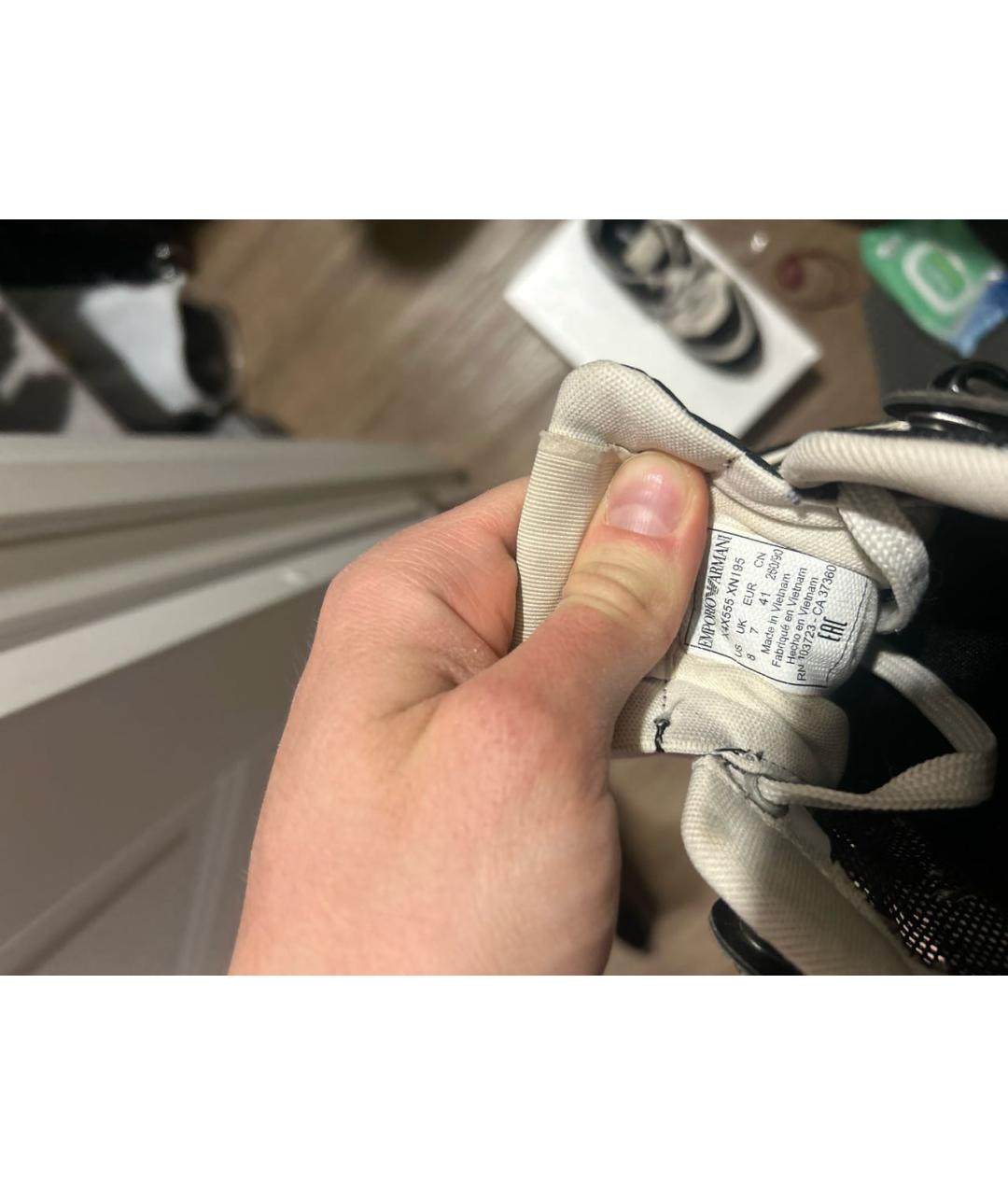 EMPORIO ARMANI Мульти текстильные низкие кроссовки / кеды, фото 7