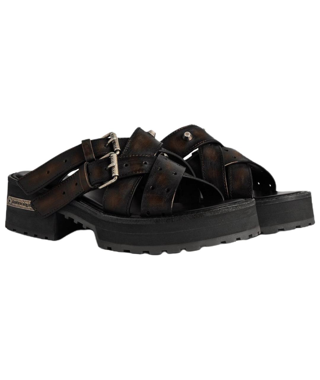 BALENCIAGA Коричневые босоножки, фото 3