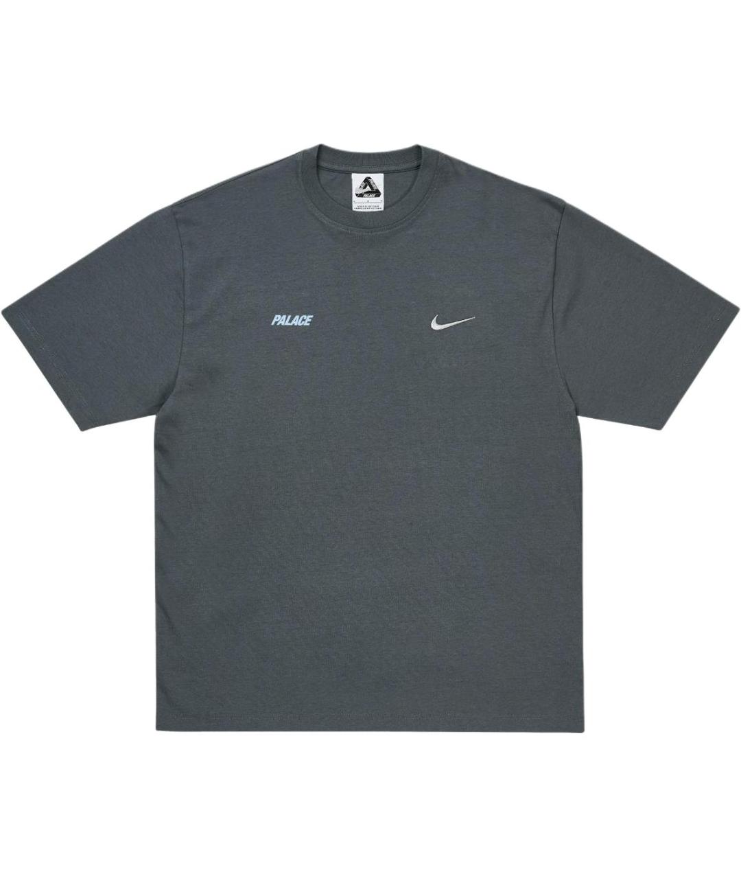 PALACE Серая хлопковая футболка, фото 2