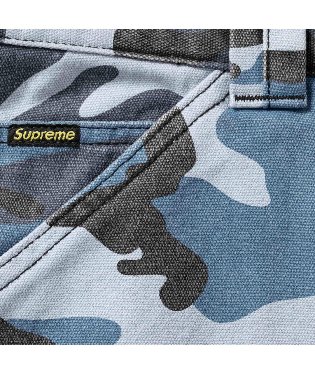 SUPREME Синие прямые брюки, фото 3