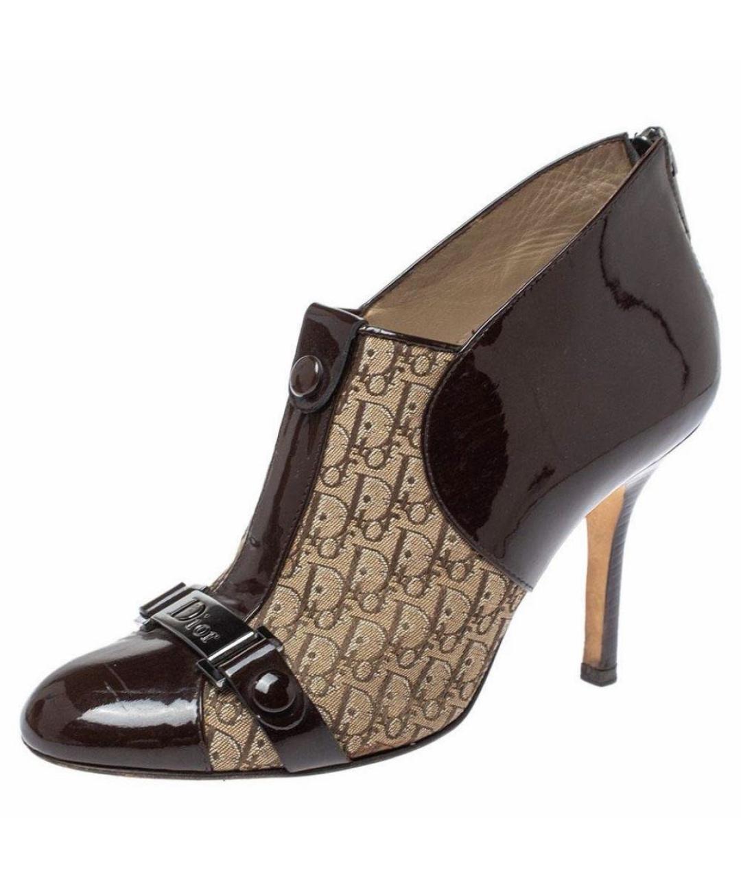 CHRISTIAN DIOR Коричневые текстильные туфли, фото 8