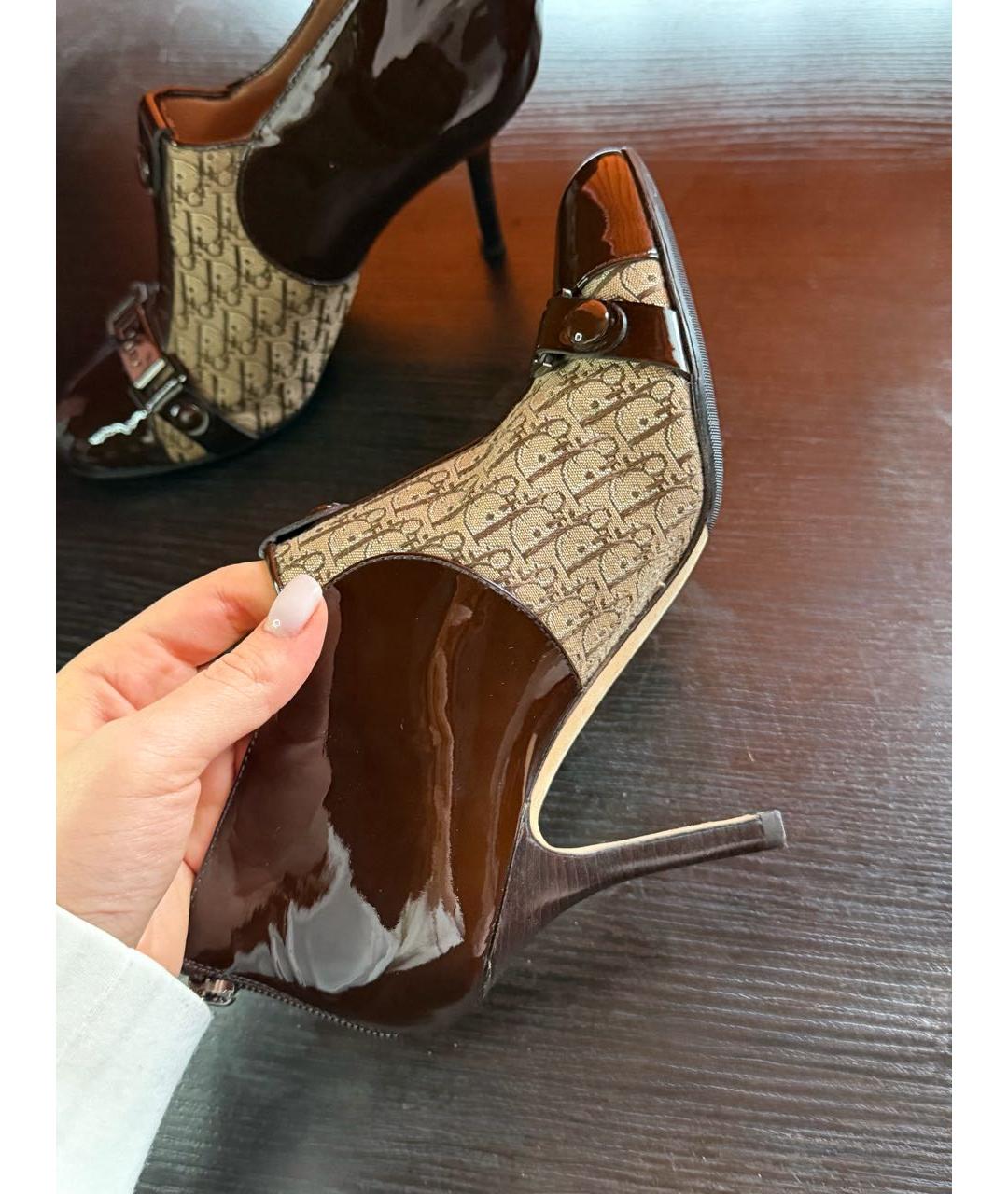 CHRISTIAN DIOR Коричневые текстильные туфли, фото 6