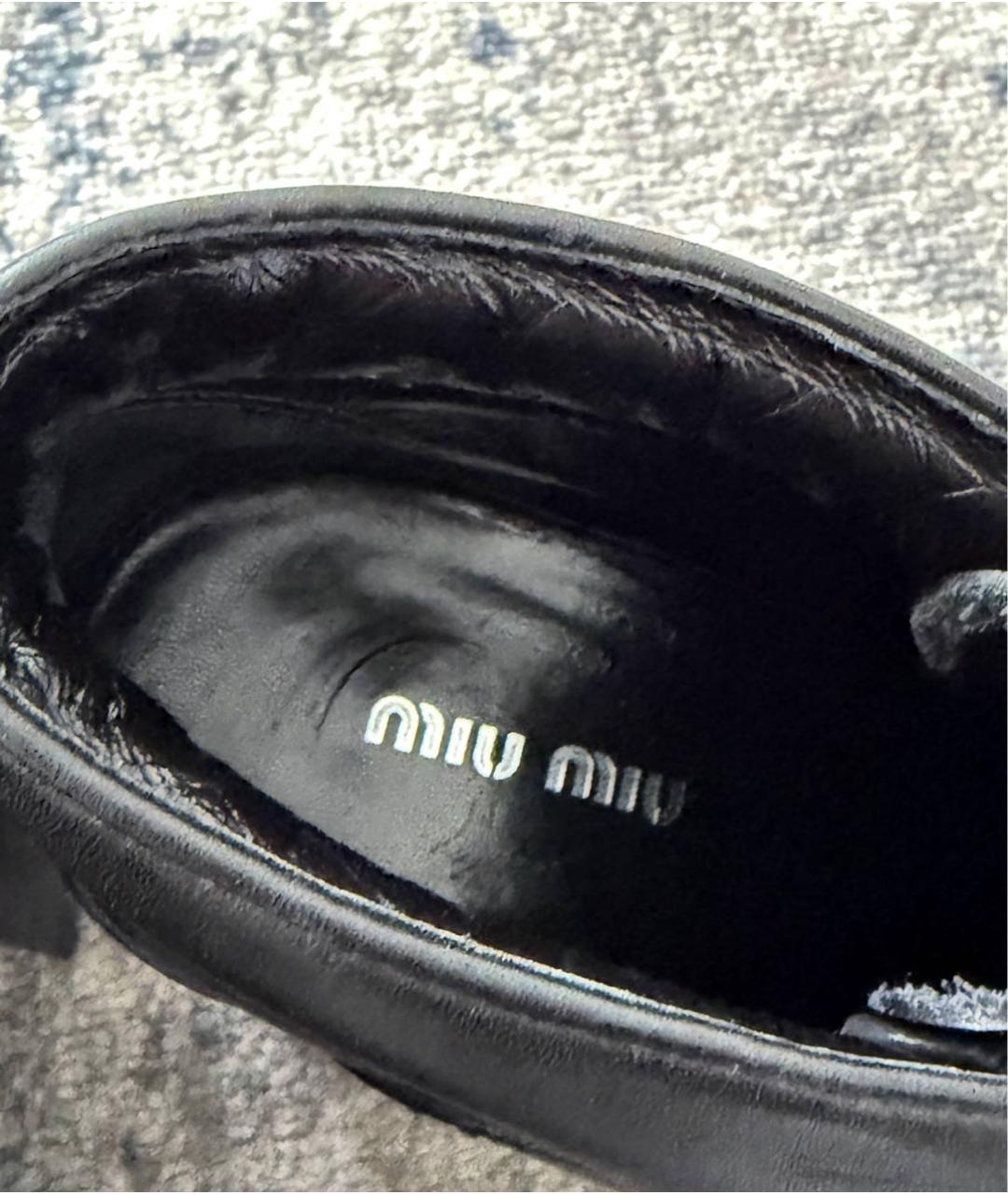 MIU MIU Черные кожаные ботильоны, фото 5
