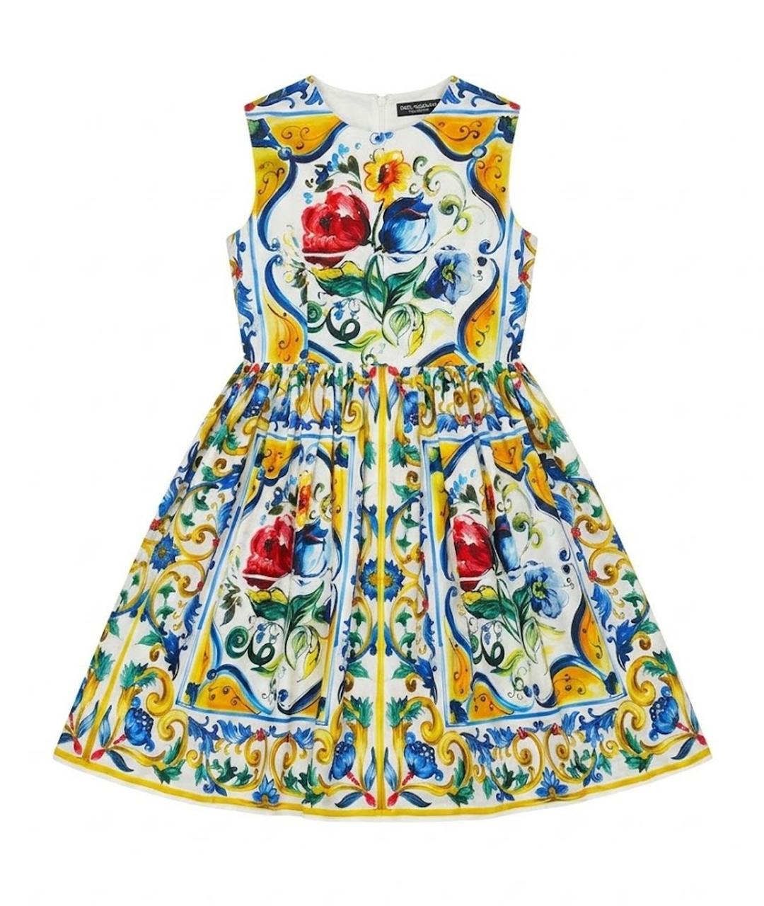 DOLCE&GABBANA Мульти шелковое коктейльное платье, фото 1