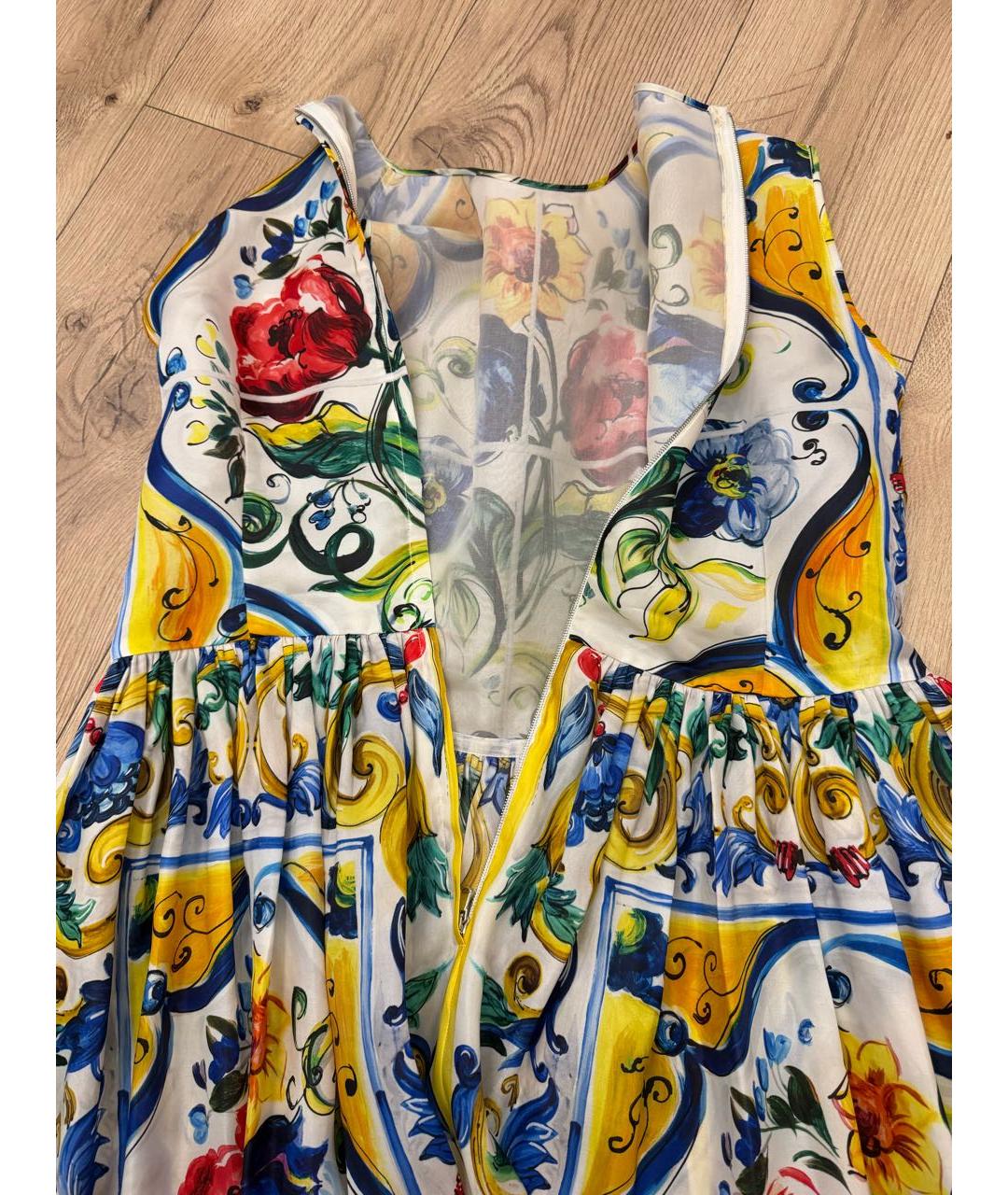 DOLCE&GABBANA Мульти шелковое коктейльное платье, фото 3