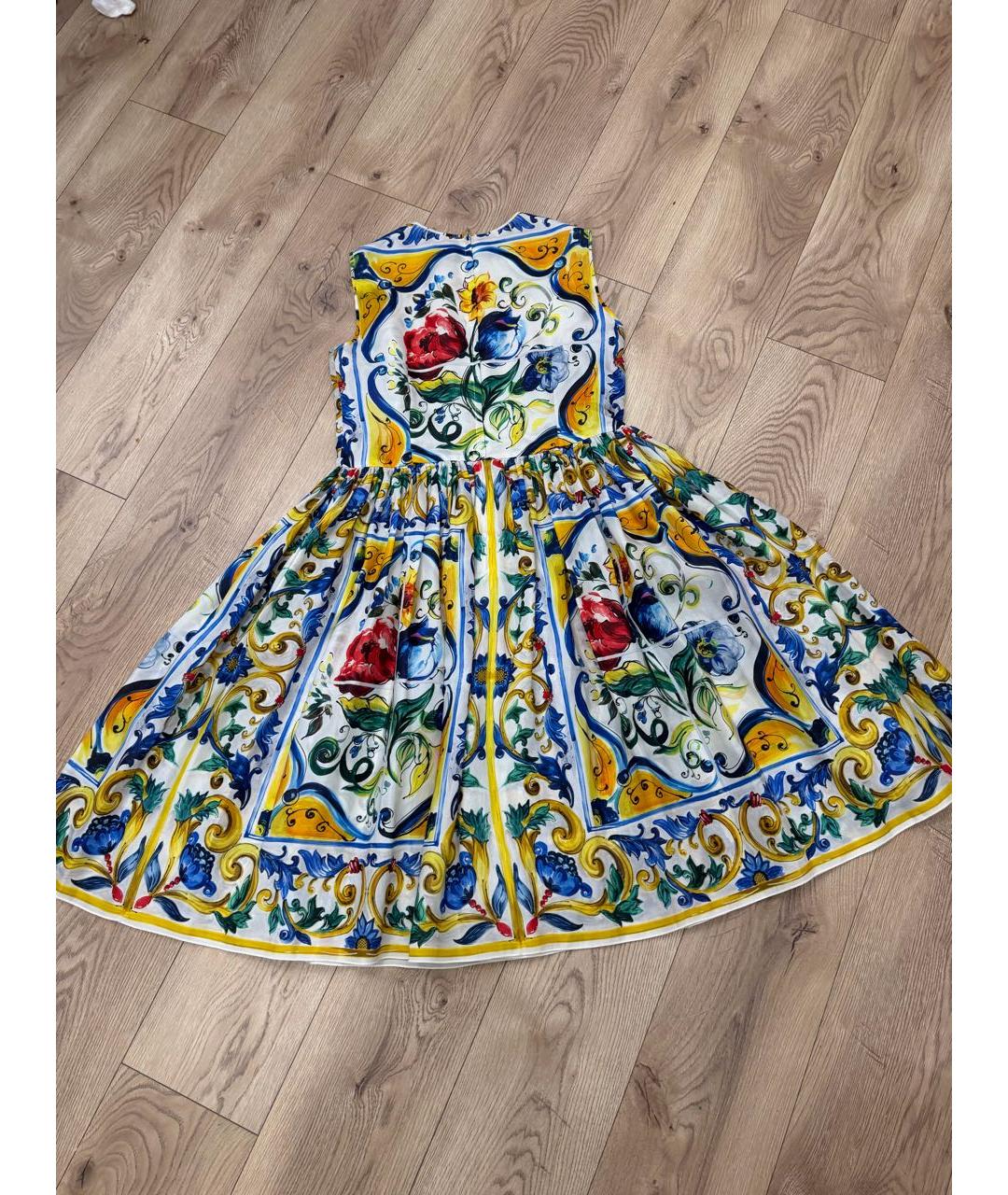 DOLCE&GABBANA Мульти шелковое коктейльное платье, фото 6