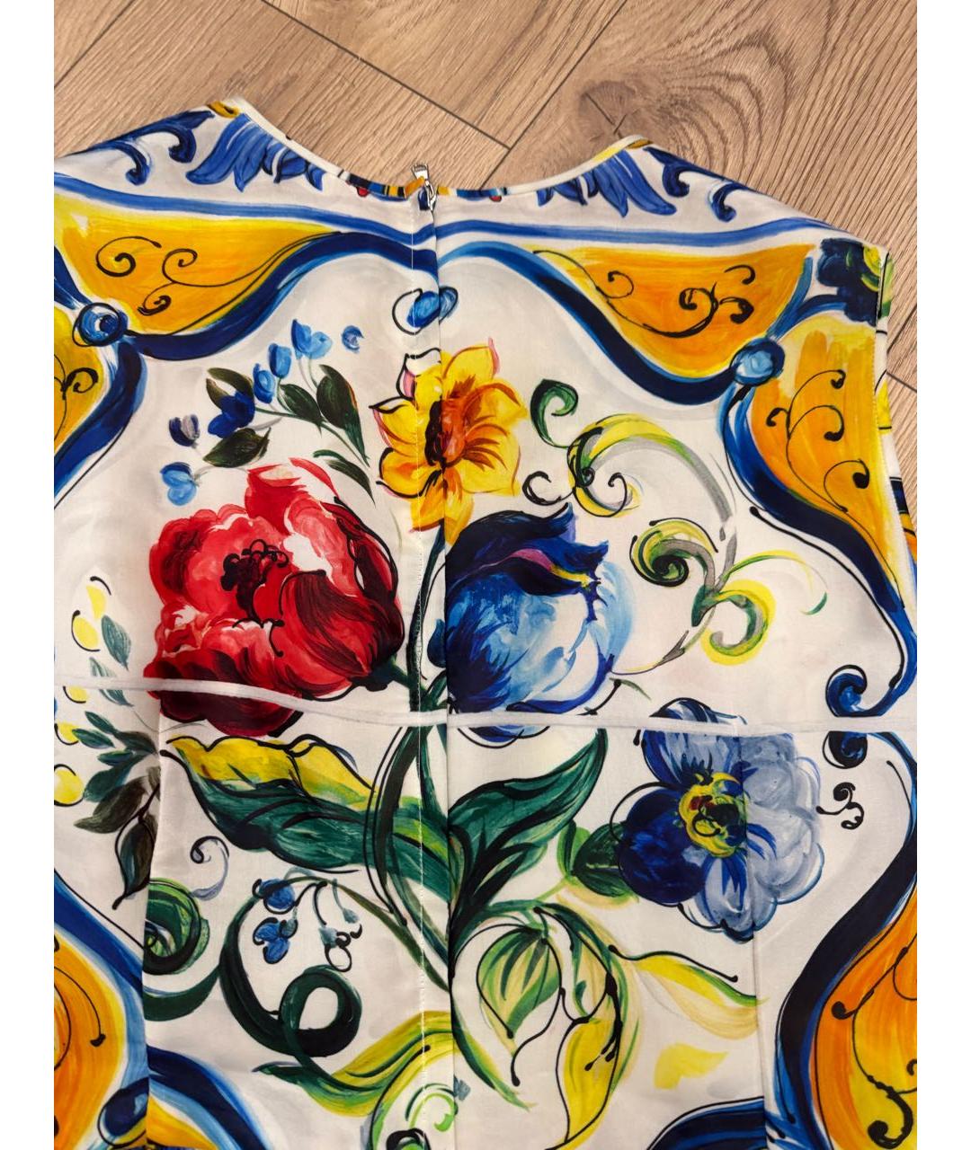 DOLCE&GABBANA Мульти шелковое коктейльное платье, фото 7