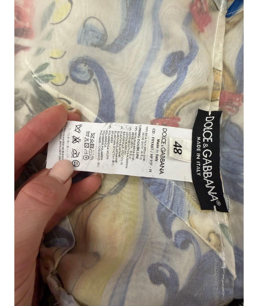 DOLCE&GABBANA Мульти шелковое коктейльное платье, фото 4