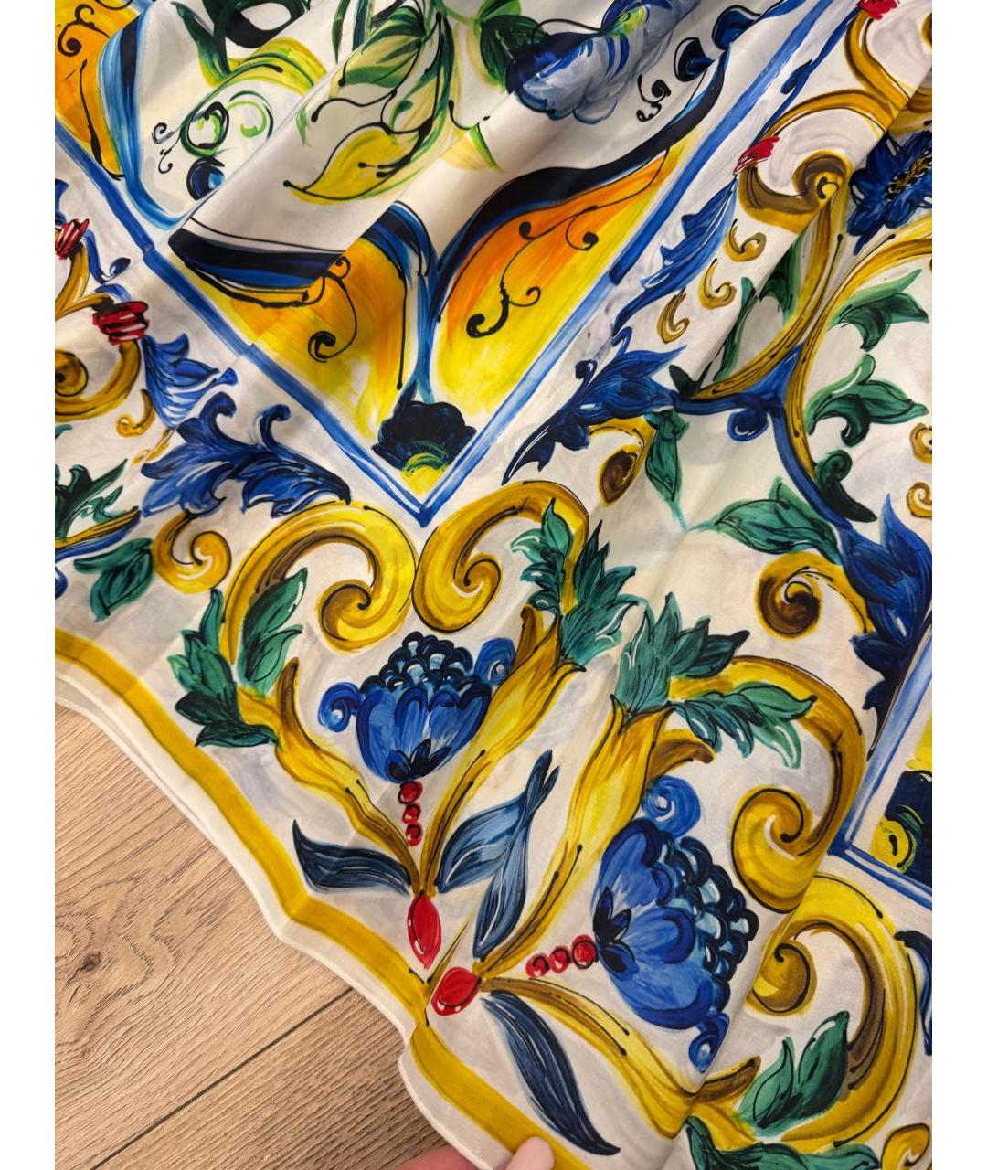 DOLCE&GABBANA Мульти шелковое коктейльное платье, фото 5