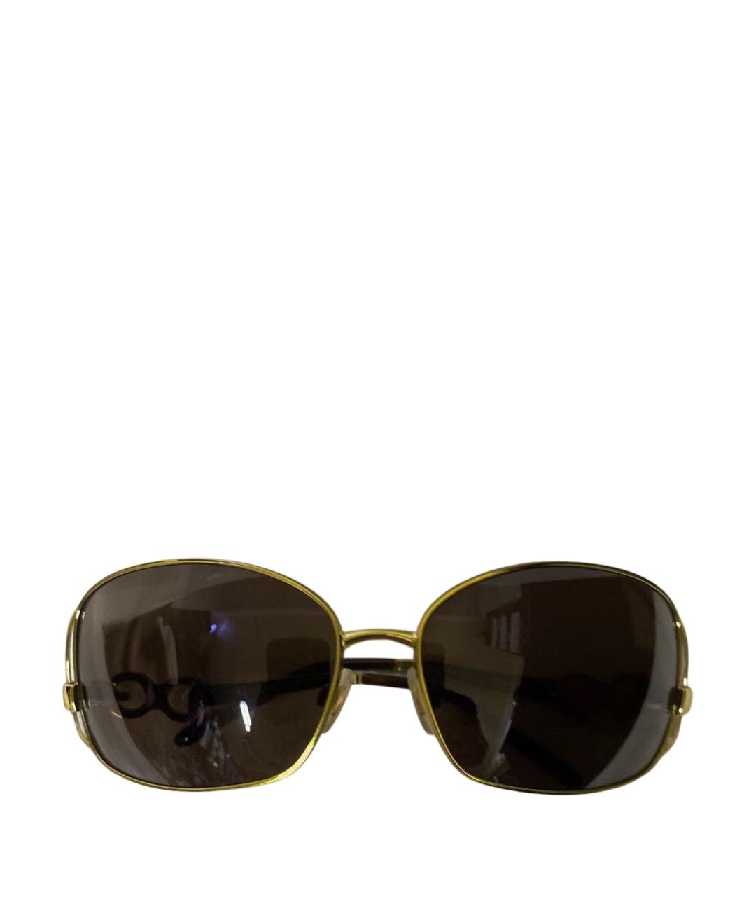 DOLCE&GABBANA Золотые металлические солнцезащитные очки, фото 1