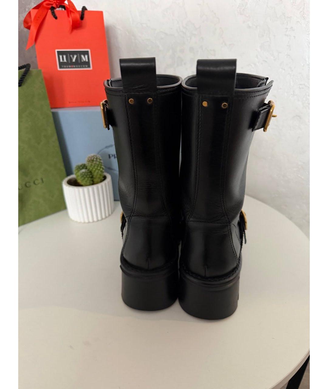 VALENTINO Черные кожаные ботинки, фото 4