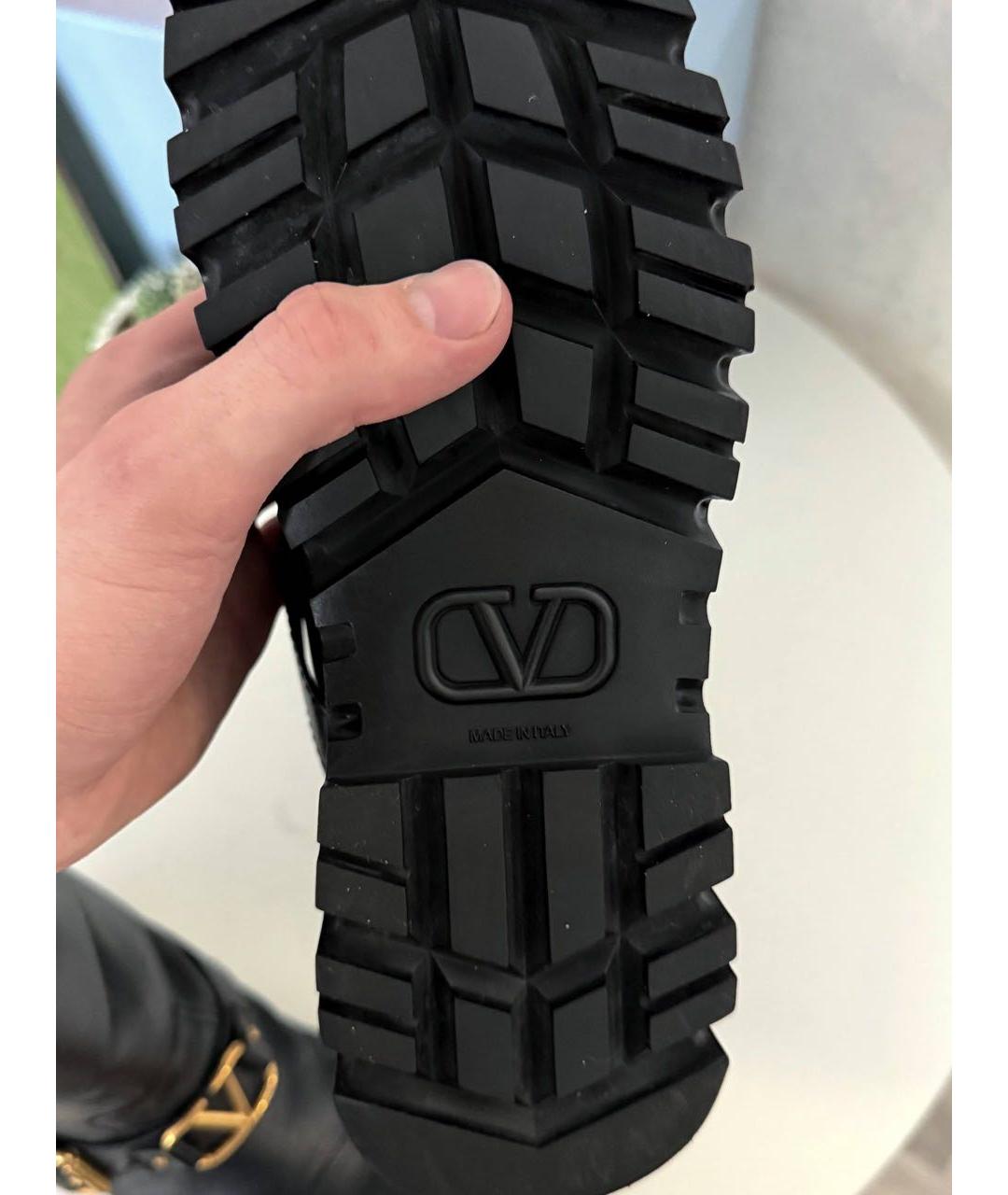 VALENTINO Черные кожаные ботинки, фото 5