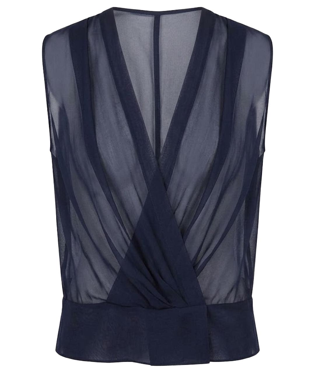 ALEXANDRE VAUTHIER Темно-синяя шелковая блузы, фото 1