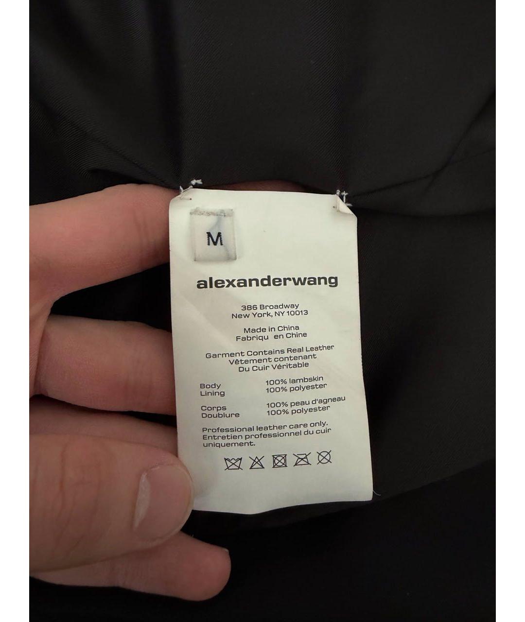 ALEXANDER WANG Черный кожаный тренч/плащ, фото 4