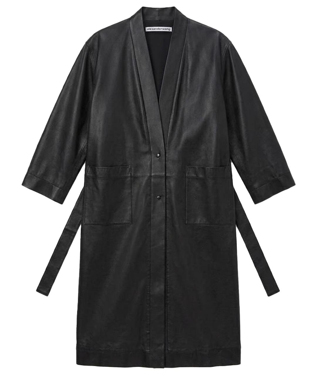 ALEXANDER WANG Черный кожаный тренч/плащ, фото 1