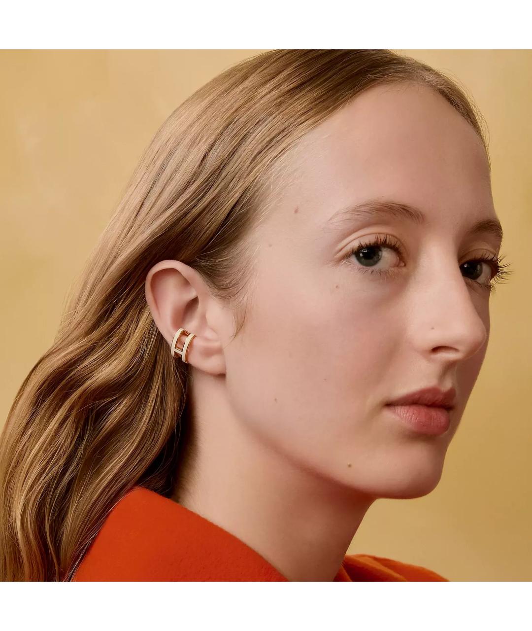 HERMES Белые металлические серьги, фото 3