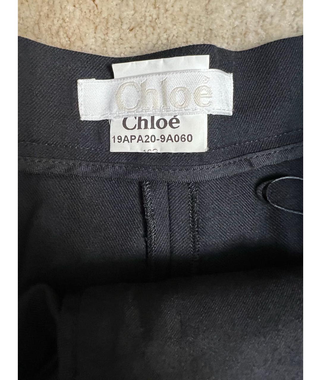 CHLOE Черные шерстяные брюки узкие, фото 3