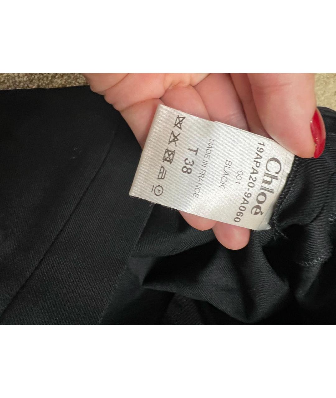 CHLOE Черные шерстяные брюки узкие, фото 4