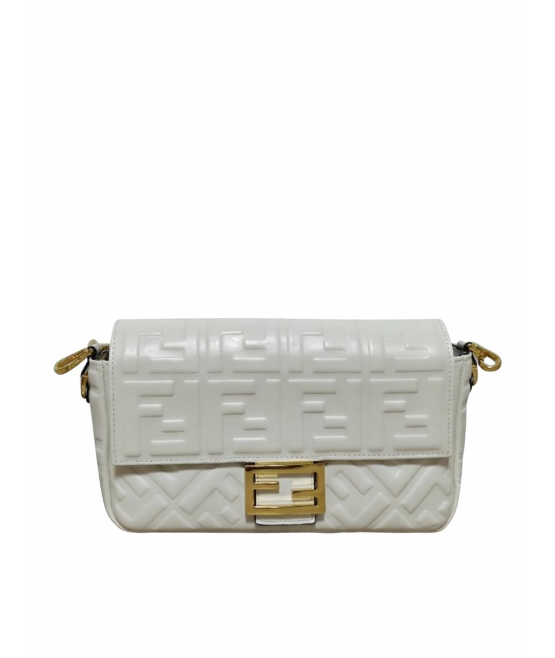 FENDI Белая кожаная сумка через плечо, фото 1