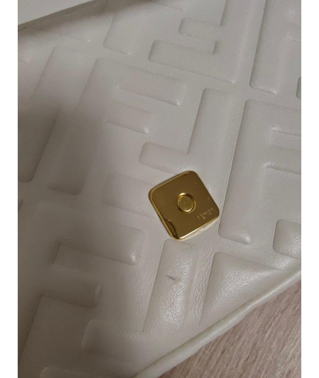 FENDI Белая кожаная сумка через плечо, фото 6