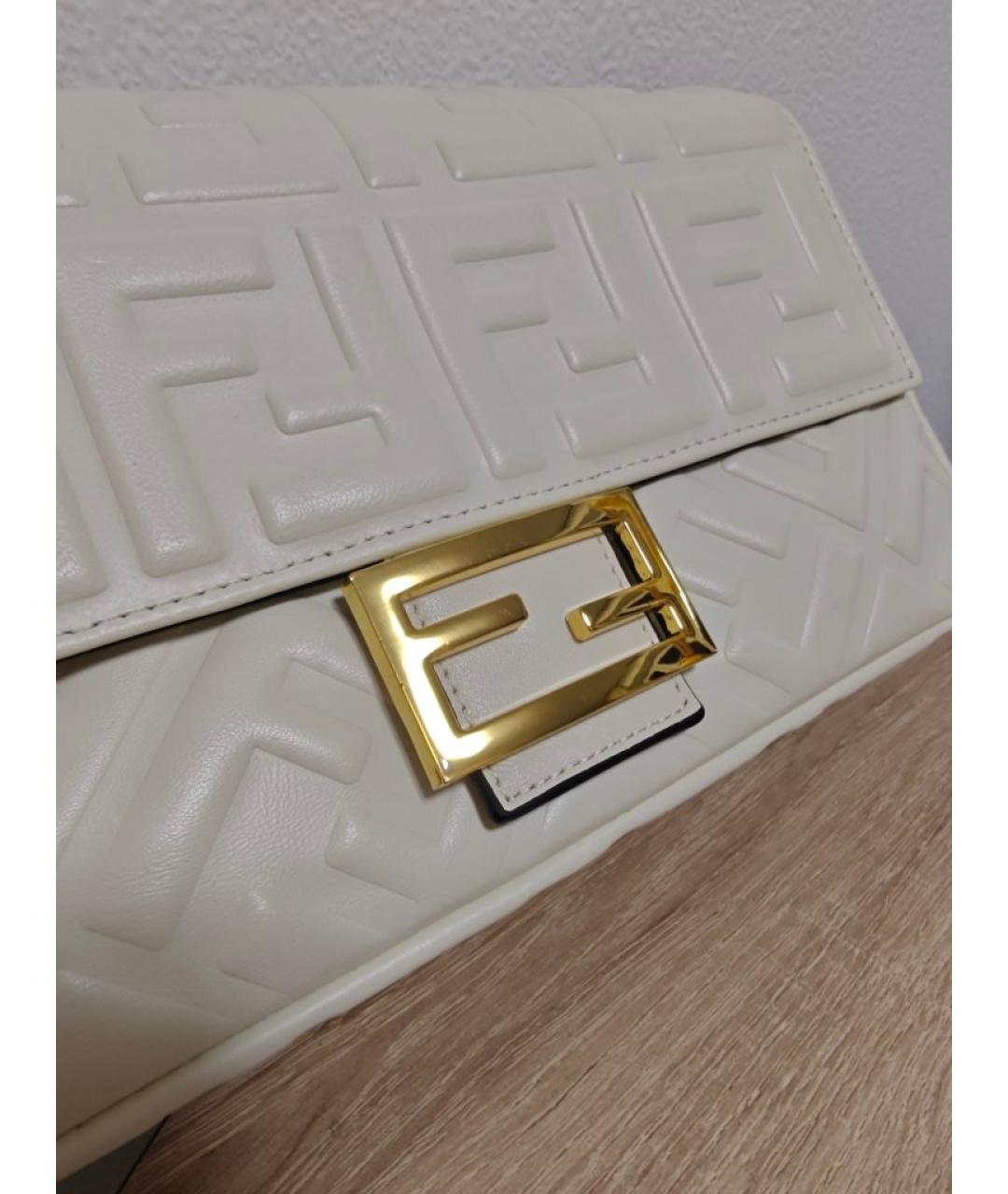 FENDI Белая кожаная сумка через плечо, фото 7