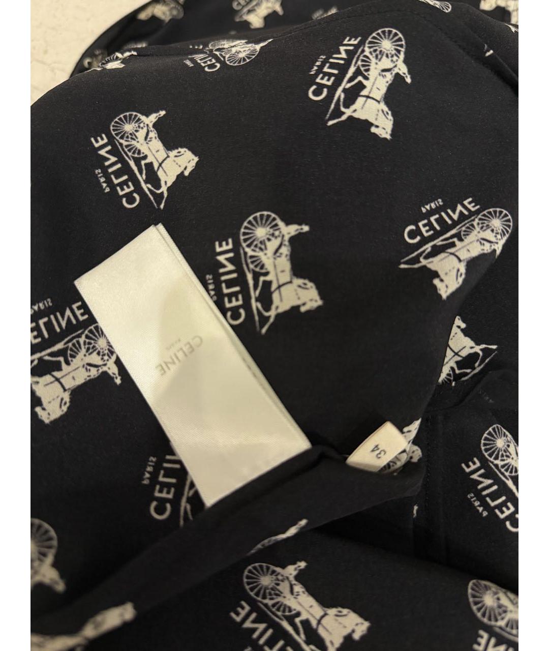 CELINE Черная шелковая юбка миди, фото 6