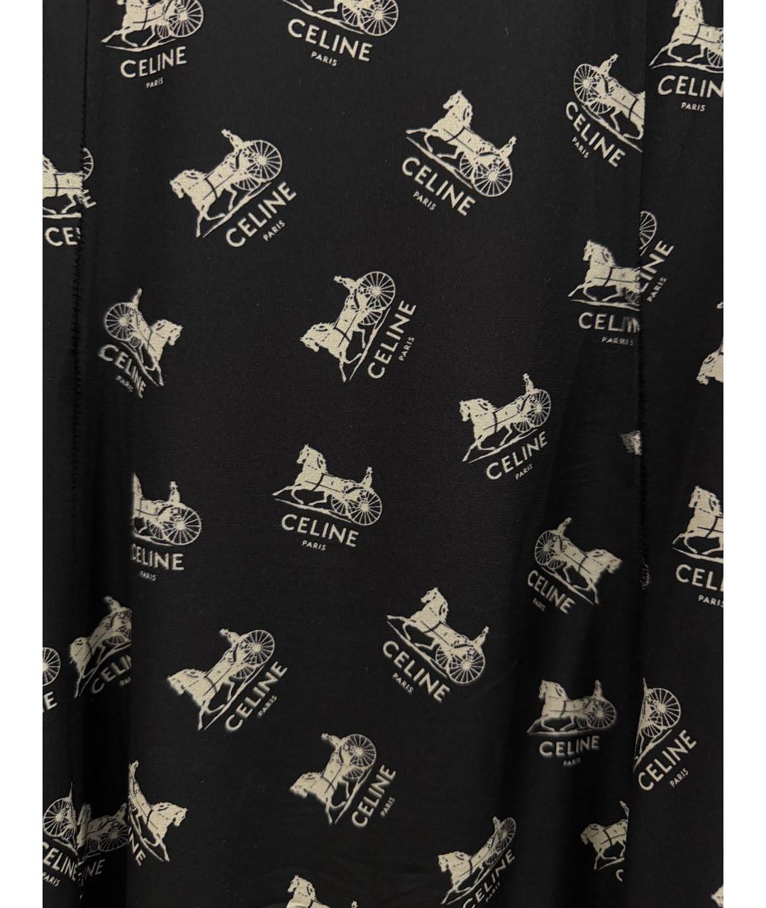 CELINE Черная шелковая юбка миди, фото 4