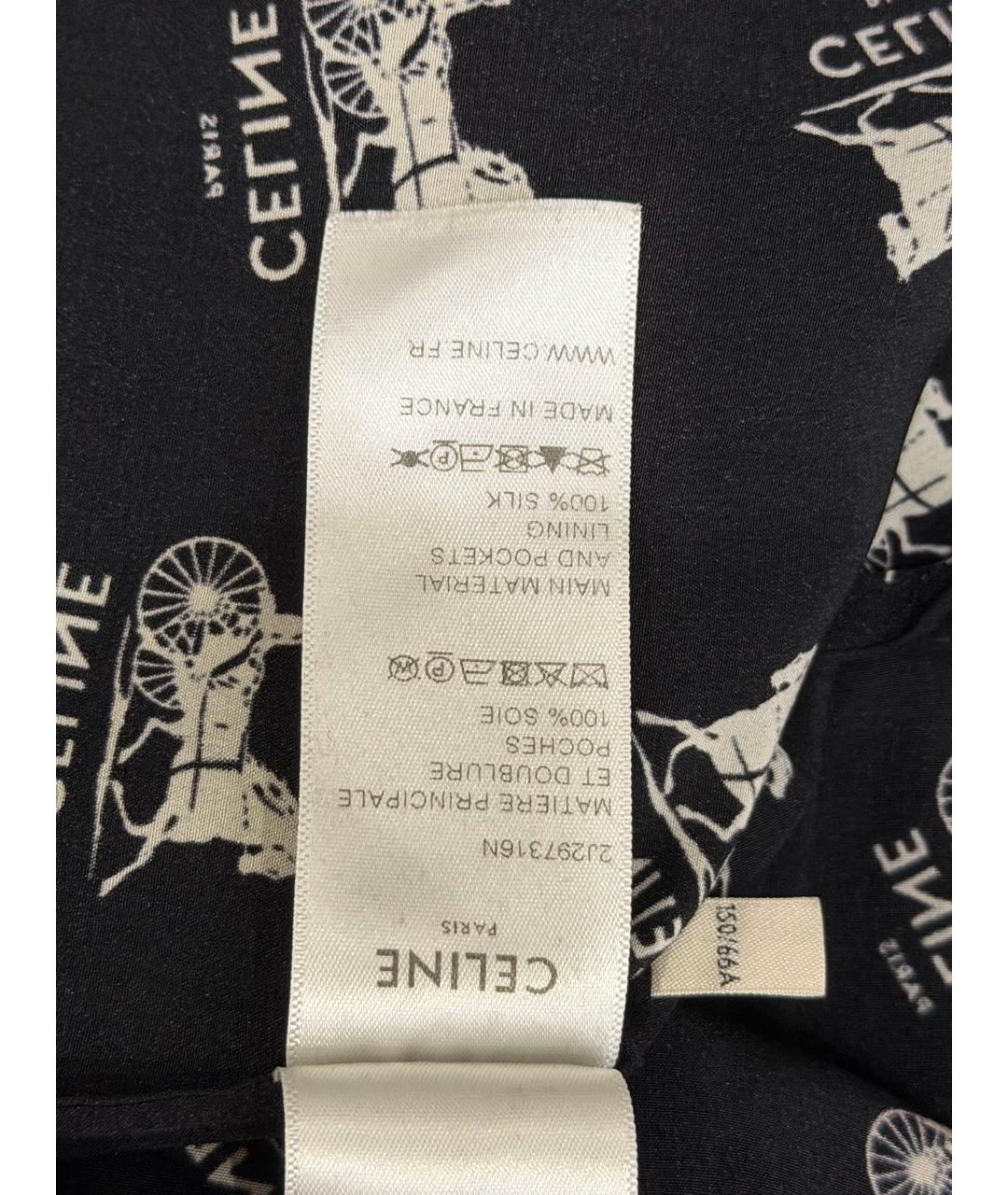 CELINE Черная шелковая юбка миди, фото 5