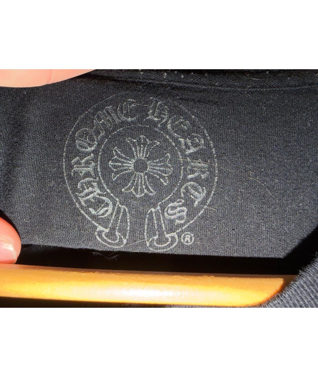 CHROME HEARTS Черная хлопковая футболка, фото 4