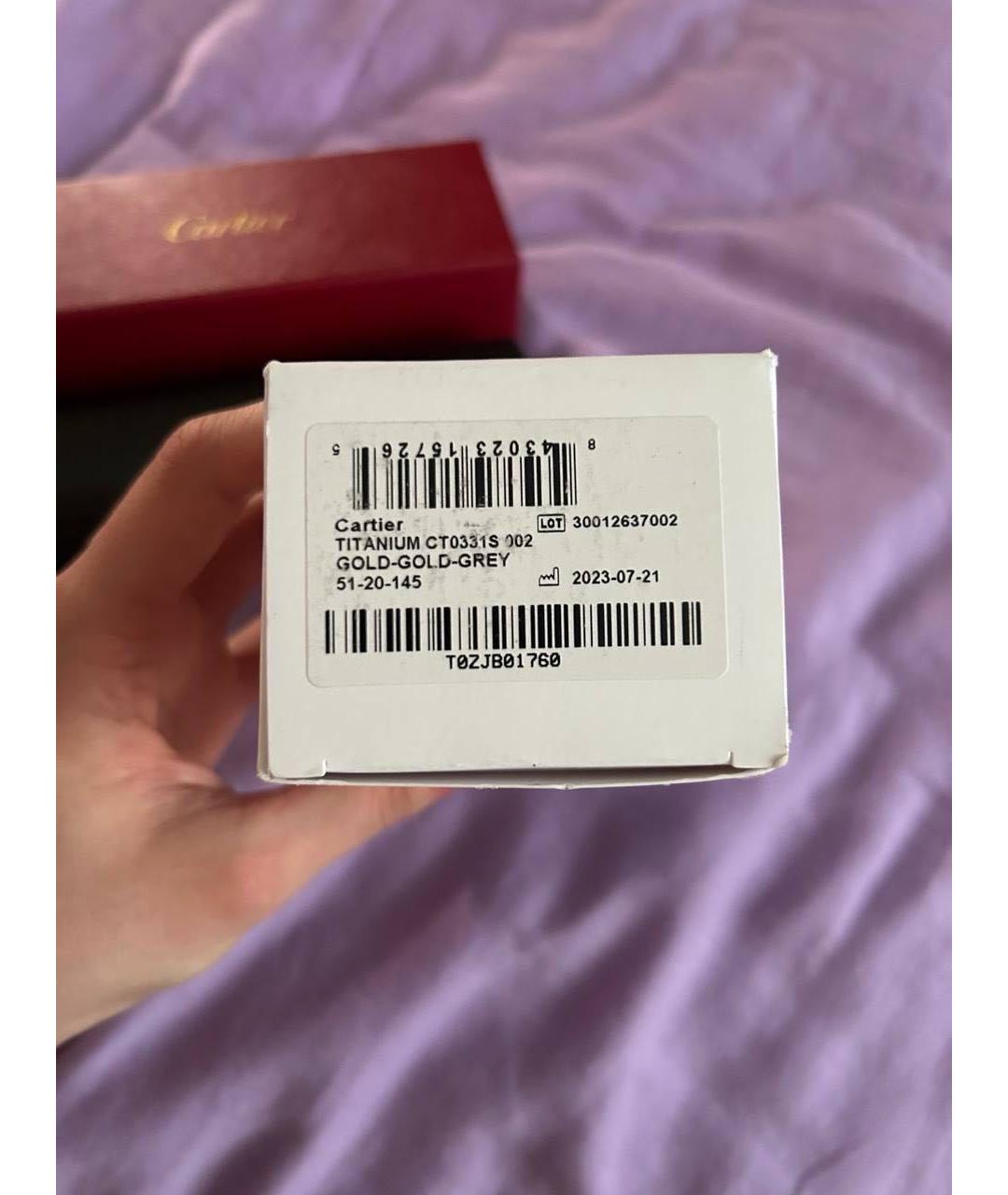 CARTIER Золотые металлические солнцезащитные очки, фото 6