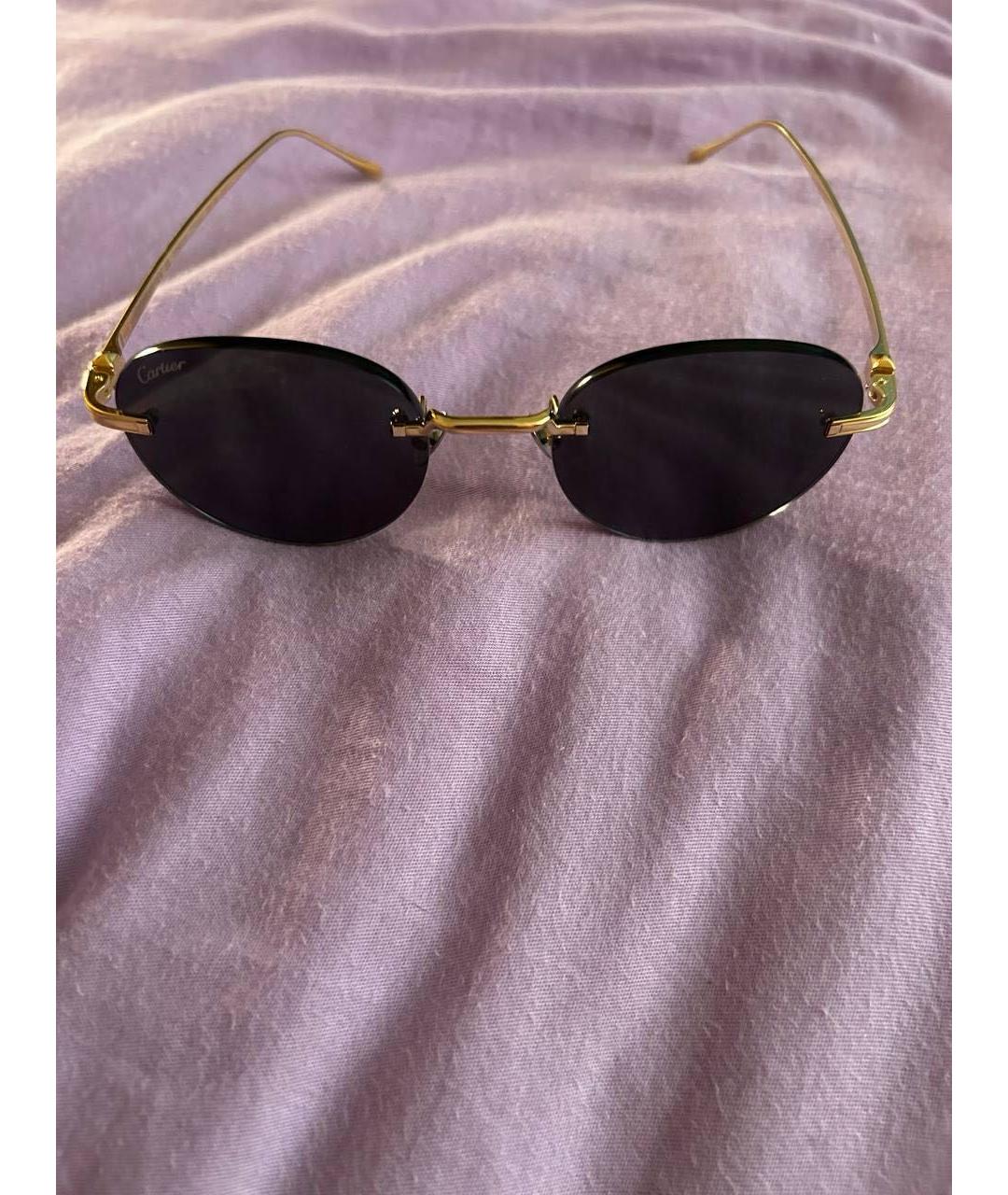 CARTIER Золотые металлические солнцезащитные очки, фото 3