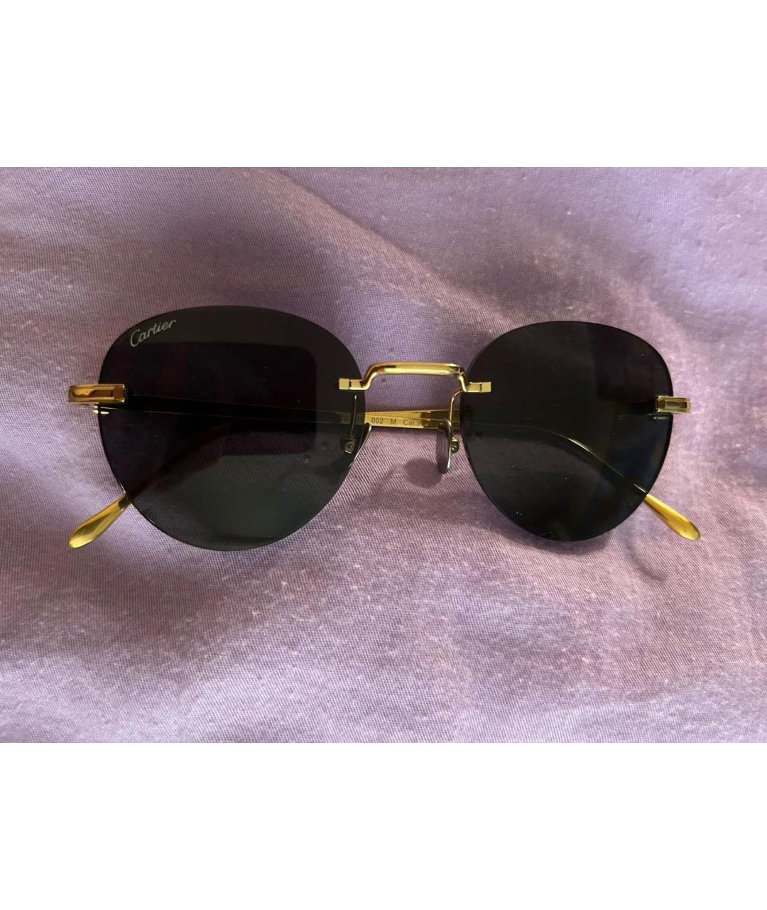 CARTIER Золотые металлические солнцезащитные очки, фото 2
