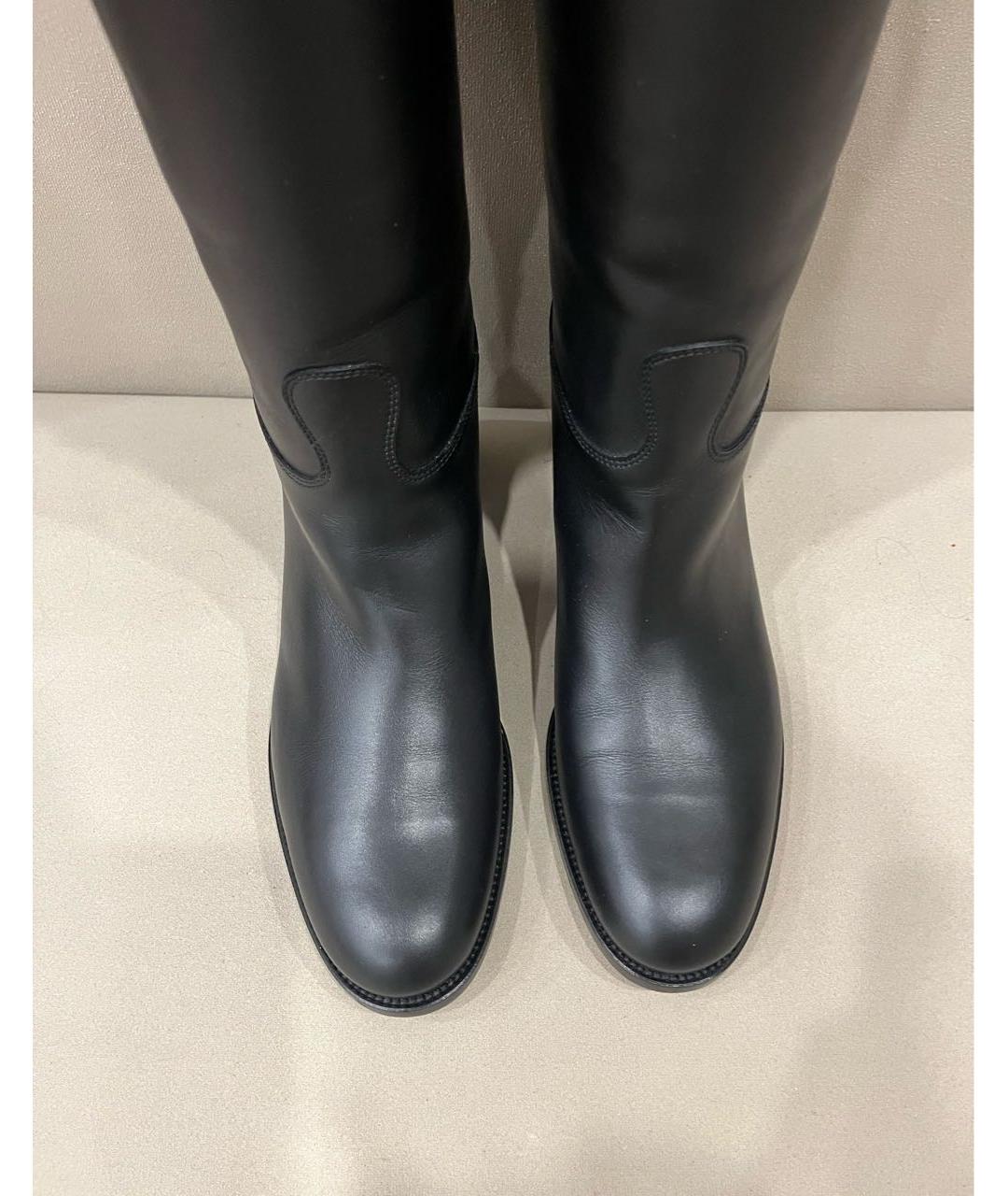 VALENTINO Черные кожаные сапоги, фото 3