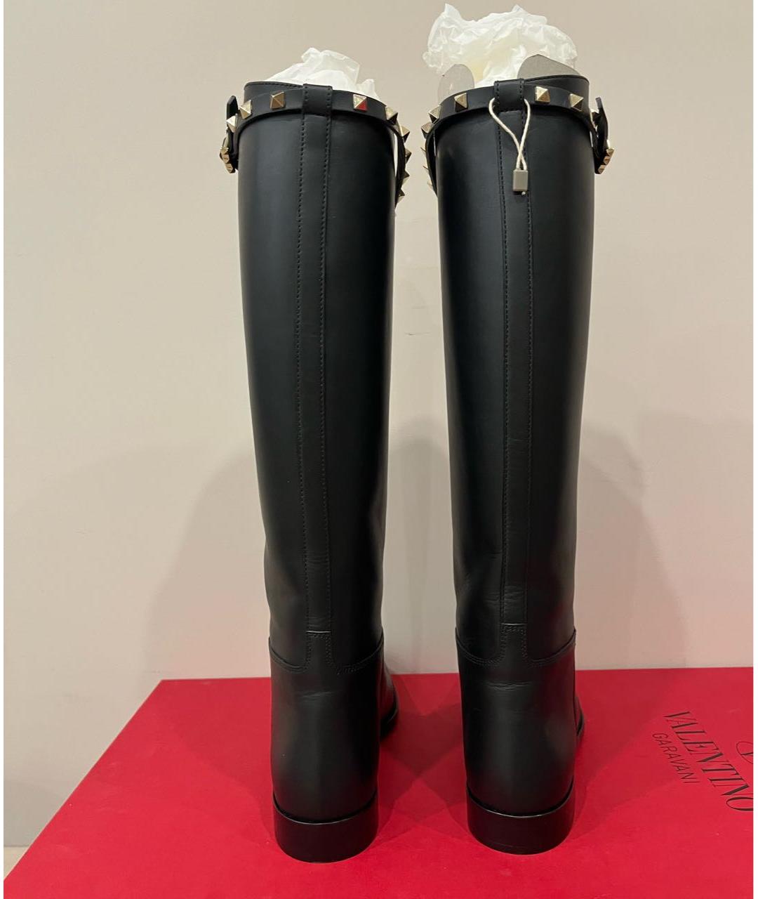 VALENTINO Черные кожаные сапоги, фото 4